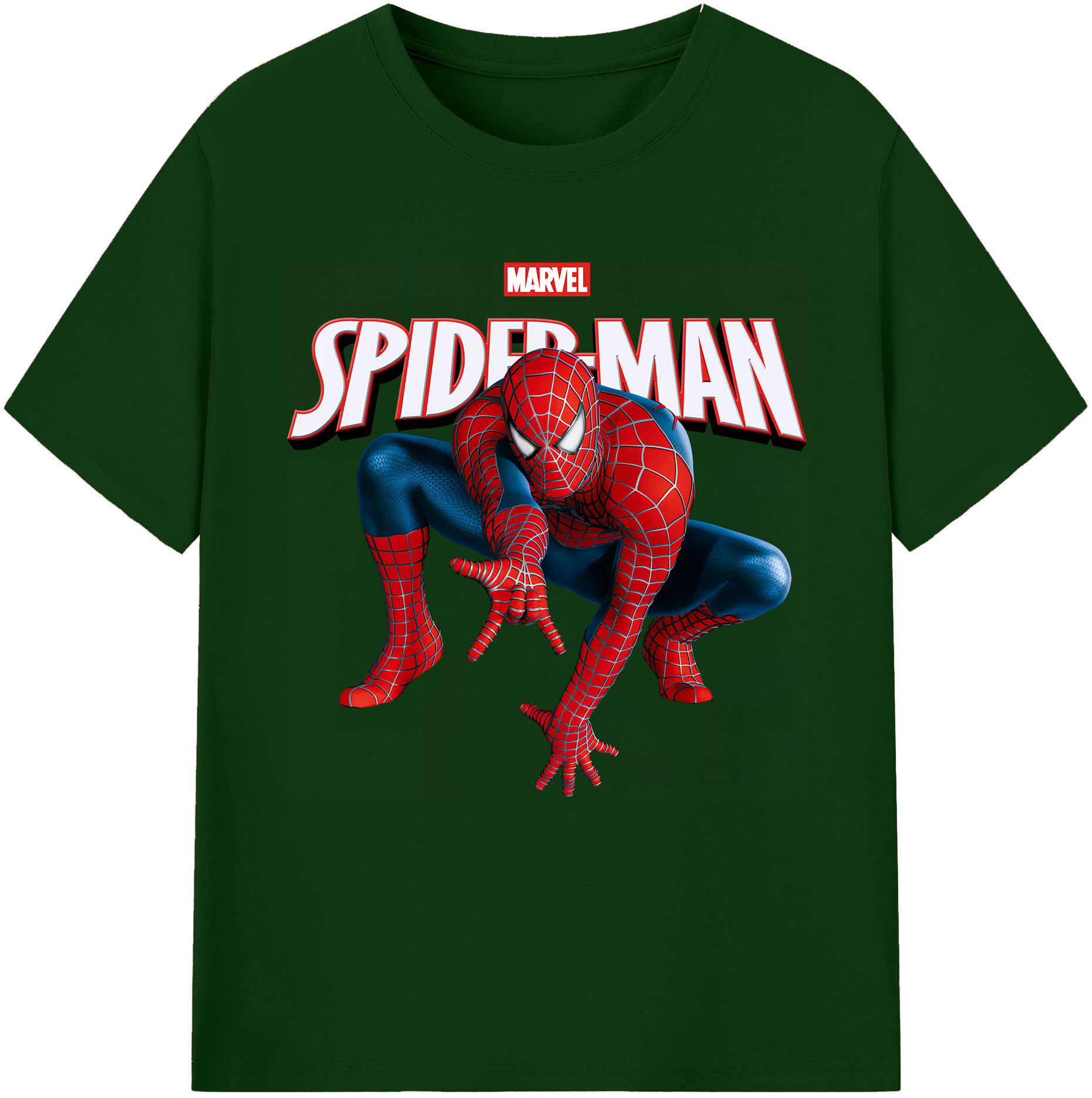 （画像用） Spider Man スパイダーマン 綿100％半袖Tシャツ（フロントプリント）